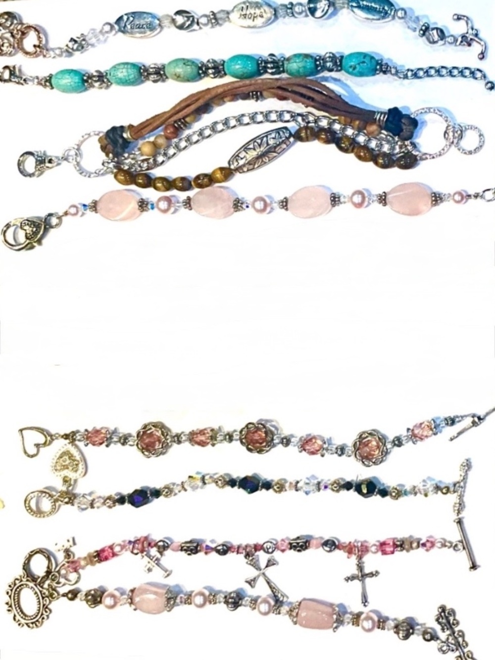 Wholesale Jewelry Lot 6 Custom Bracelets- Swarovski, Genuine Gems, & more.  NWT